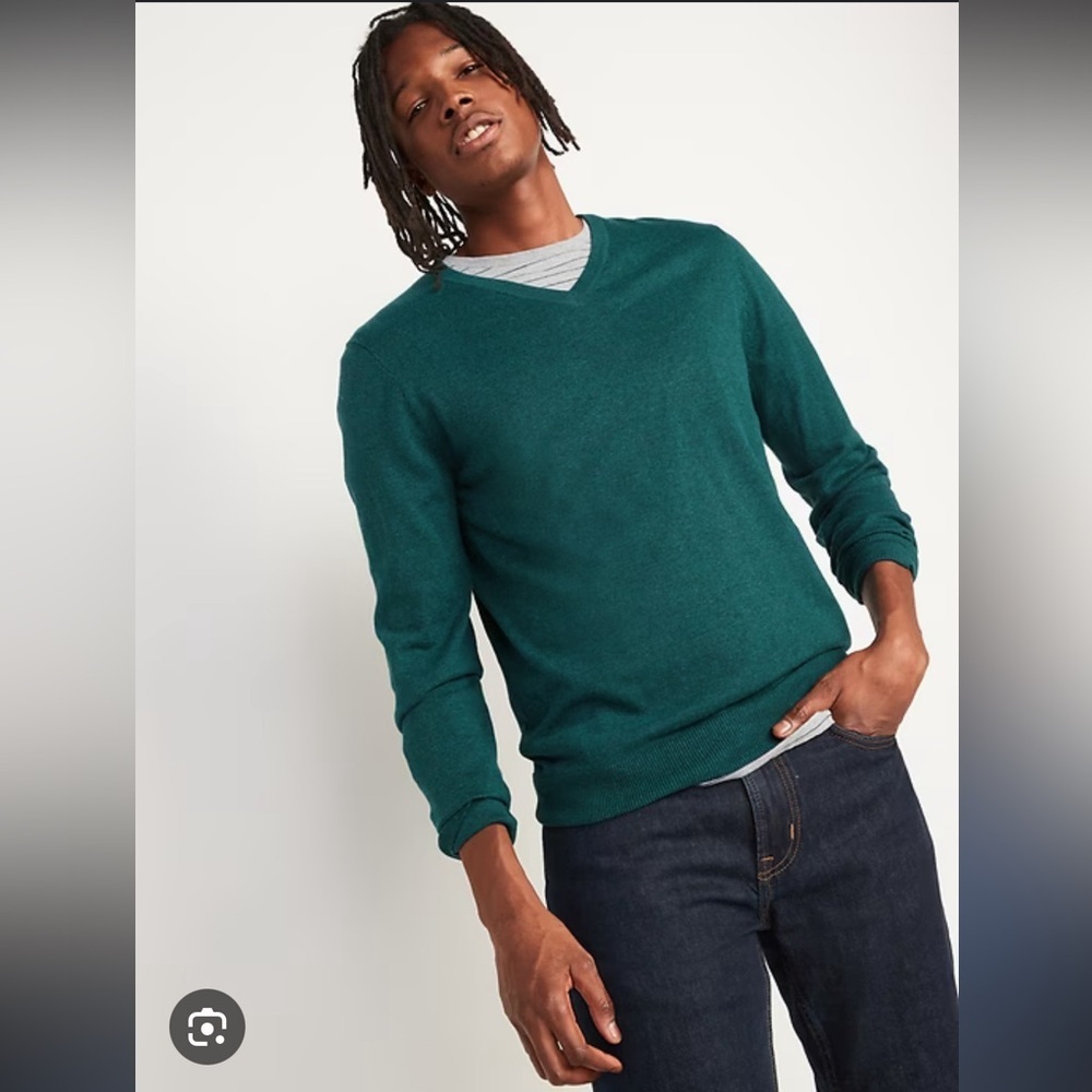 Old Navy 100% Men’s Pullover Green V Neck Sweater Size XL Casual Preppy